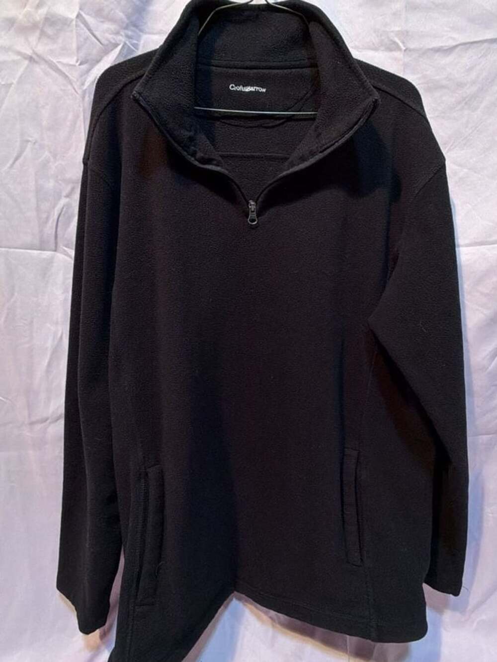 Croft & Barrow Quarter Zip Fleece Size LT Black